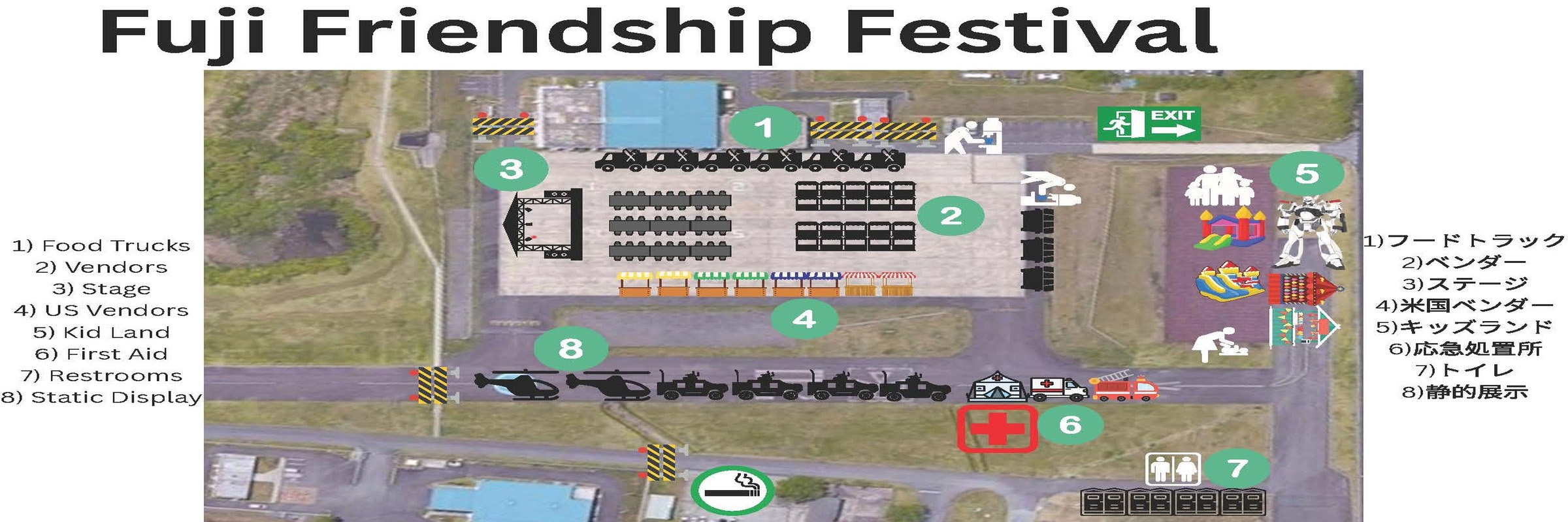 Camp Fuji Friendship Festival parking and shuttle map