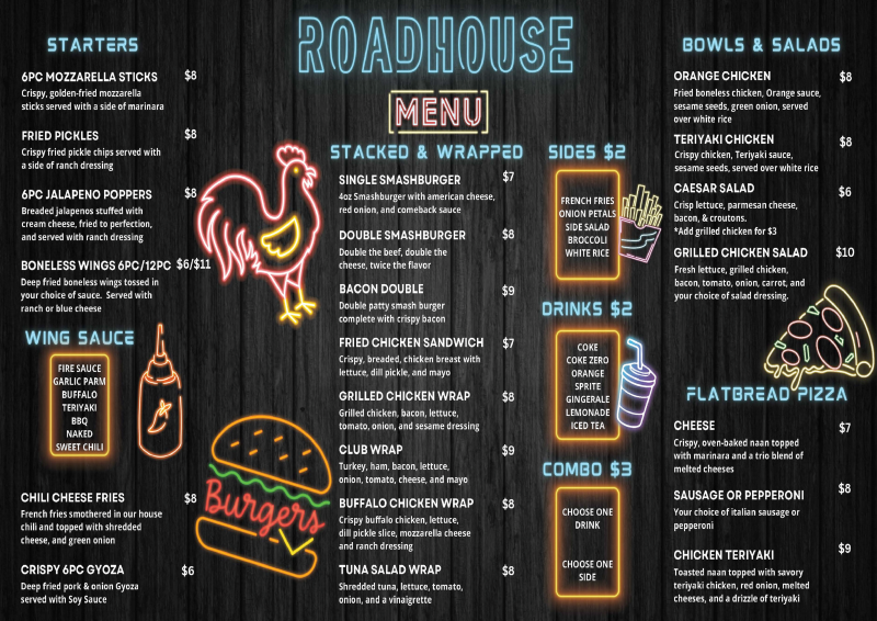 Roadhouse Menu